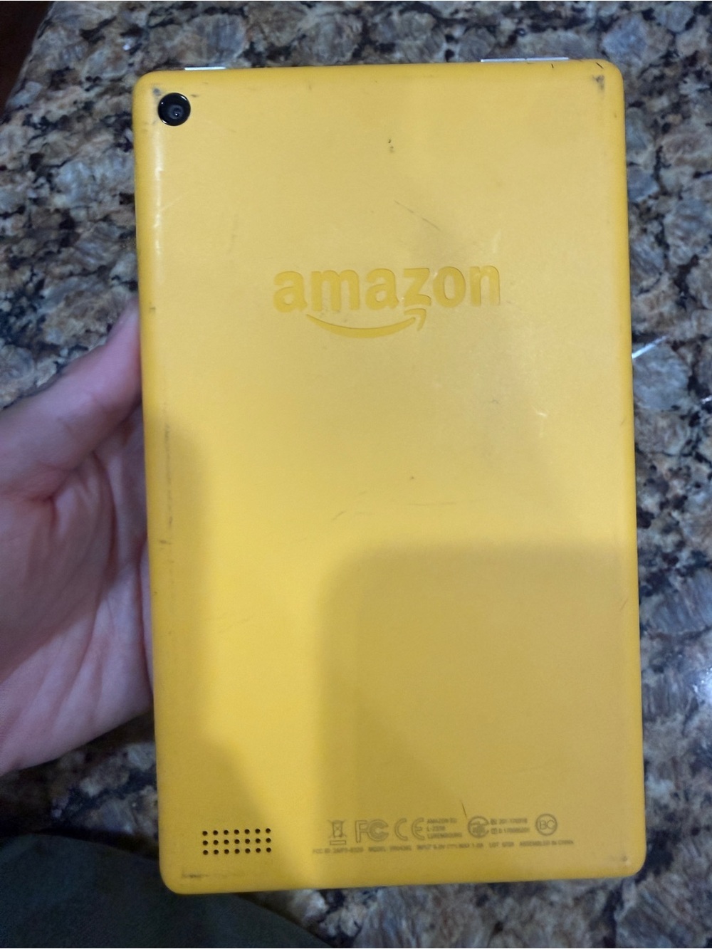 Amazon Yellow Tablet Case Back Cover